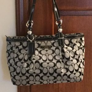 Coach black signature handbag